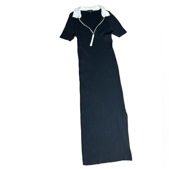 Rag & Bone dress.Black ribbed Cadee Polo,event , career, retro vibe,classy - Picture 6 of 15